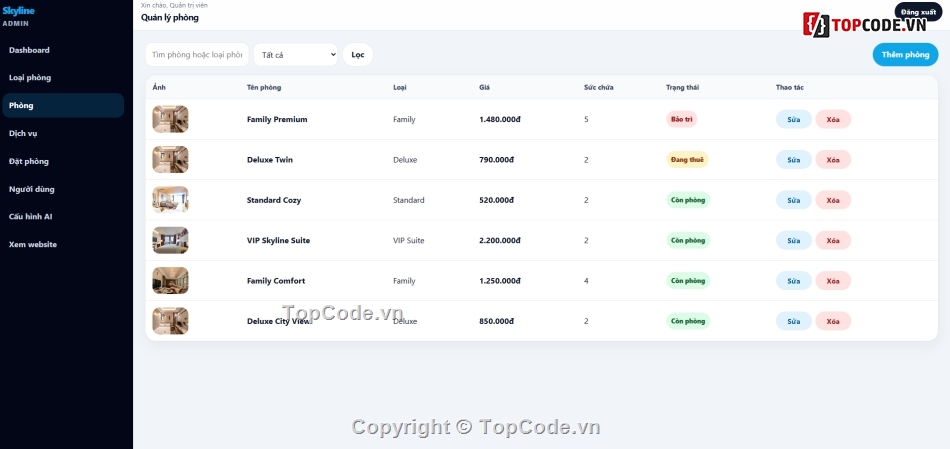Website AI,Quản Lý Khách Sạn Winform,Website Quản Lý kho